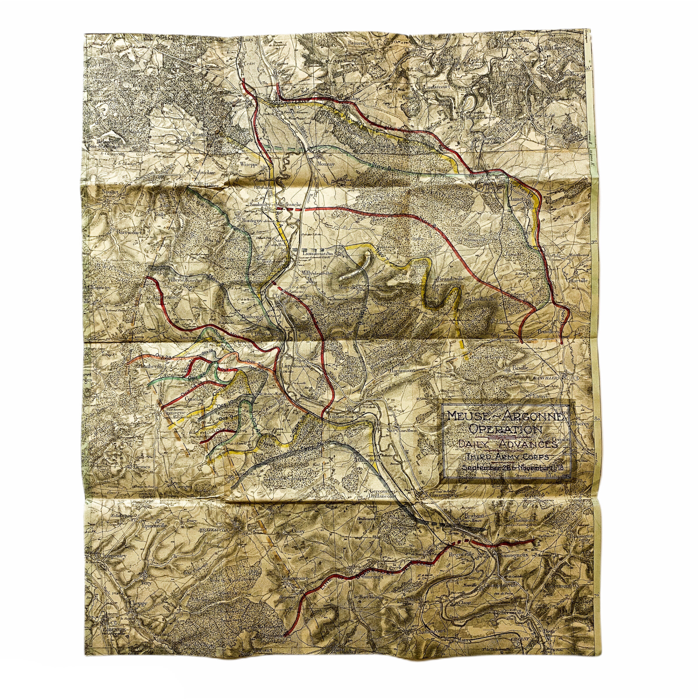 Meuse-Argonne Operation 3rd Army Daily Advance Map