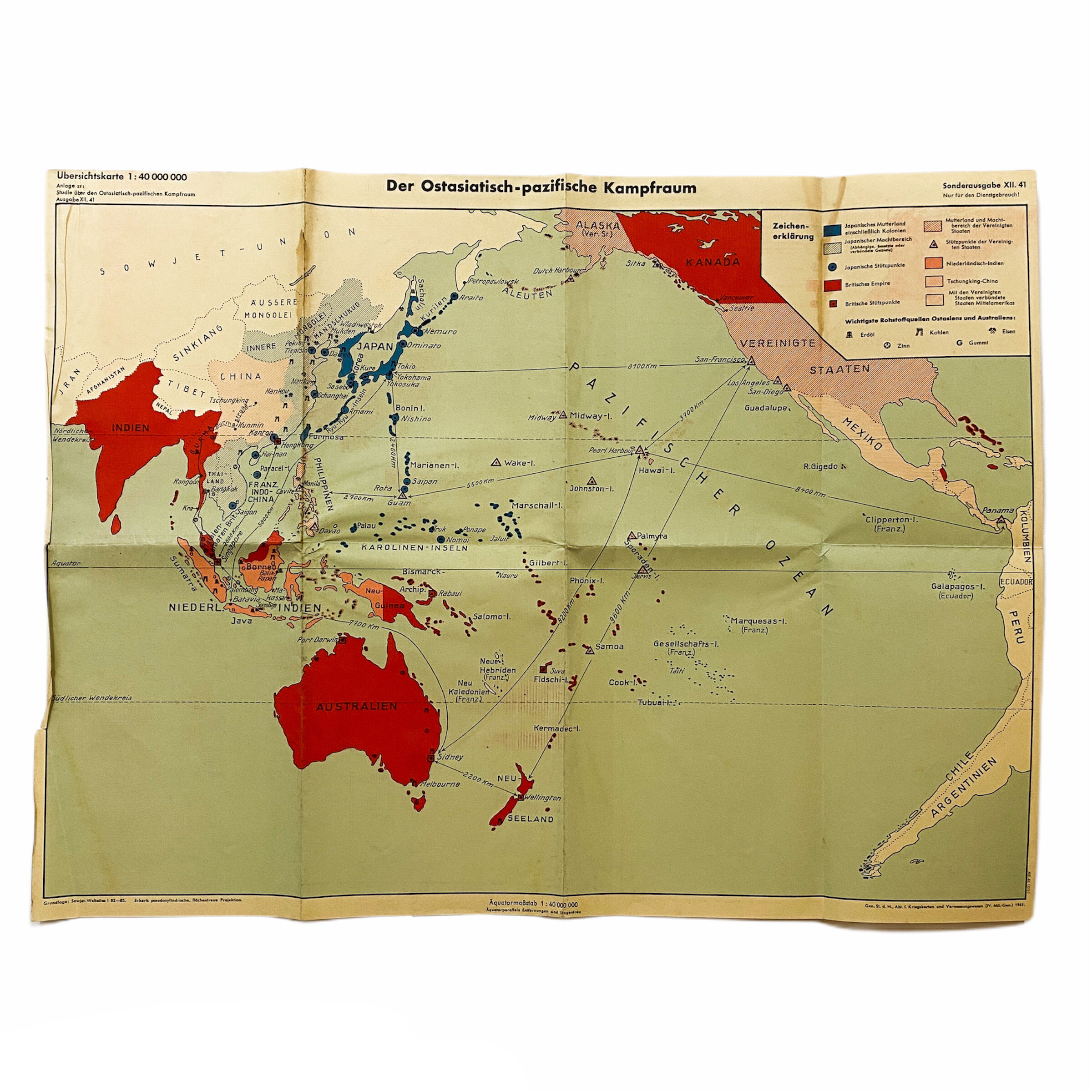 1941 German Intelligence Map of Pacific Theater