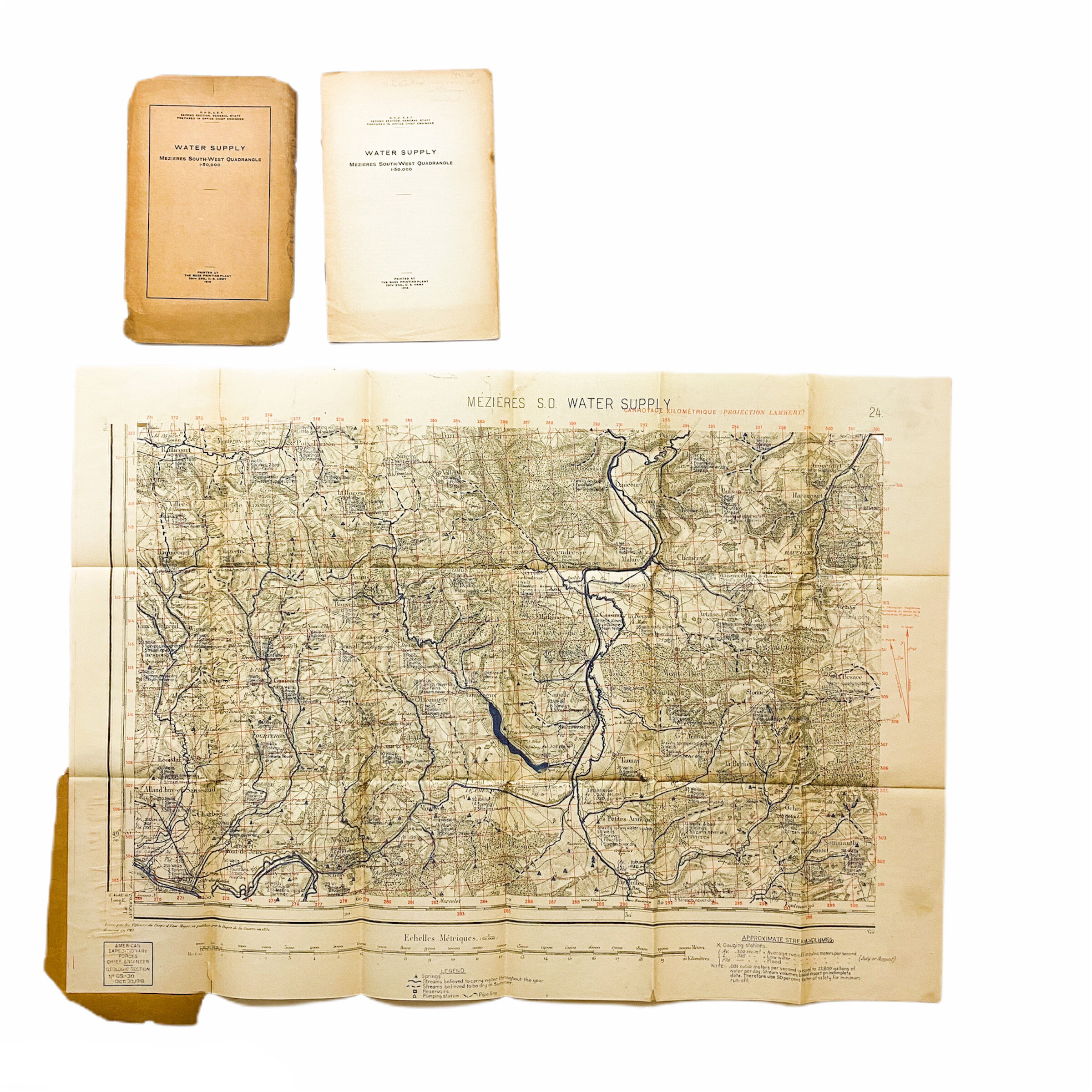 29th U.S. Army Engineers Water Supply Map of Mezieres South West Quadrangle