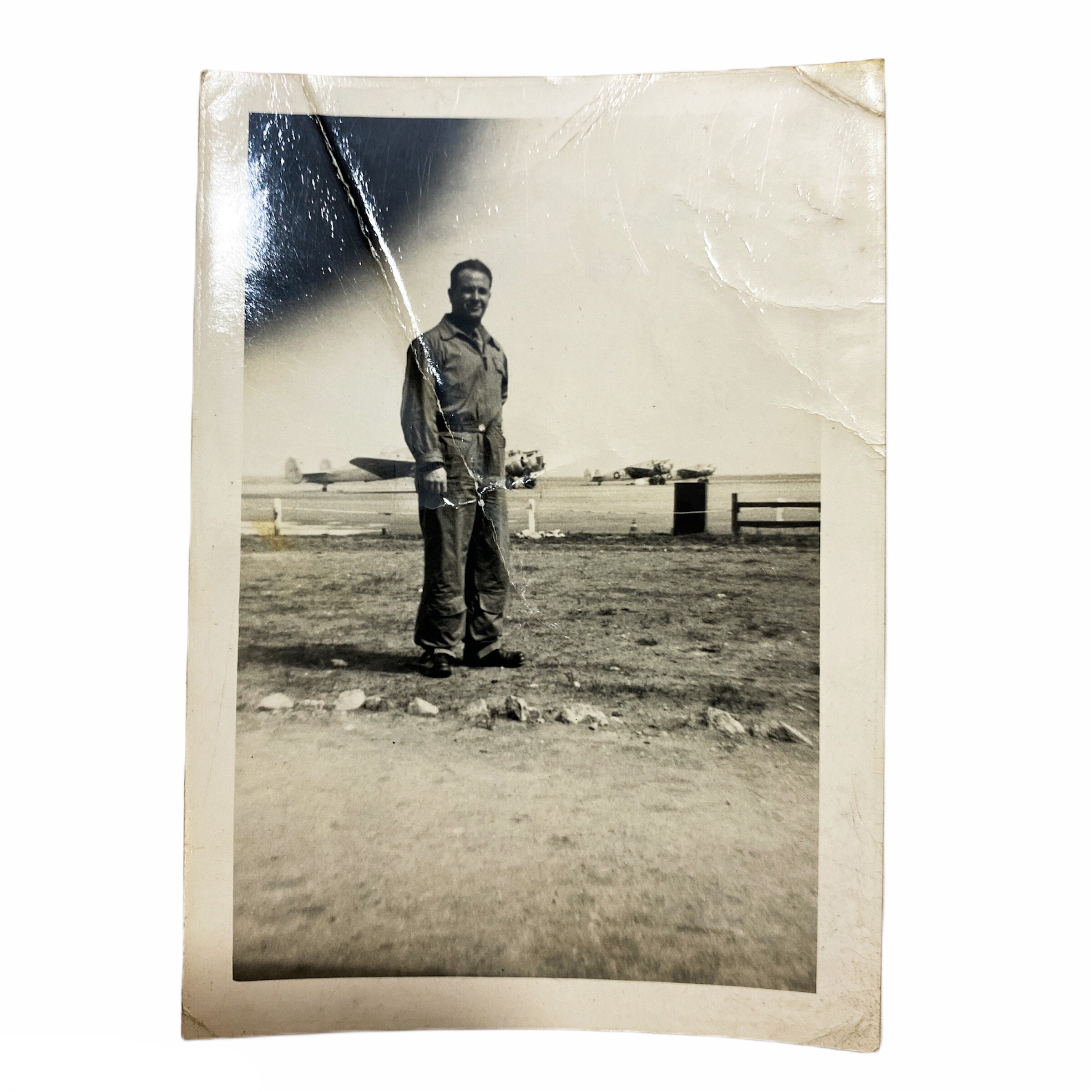 Original Photograph of B-17 and Gregory Yelle - 342nd Bombardment Squadron