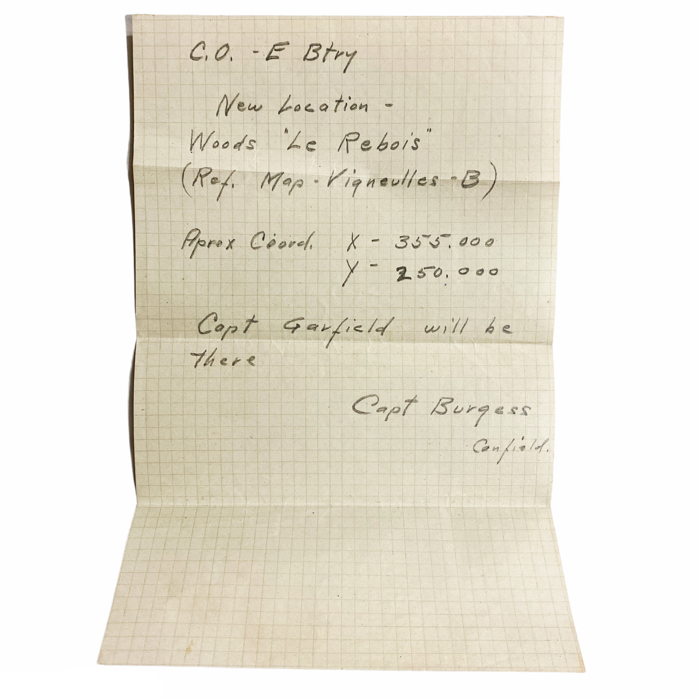 1918 - Company E ‘Woods Le Rebois’ - Captain Burgess - 134th Field Artillery