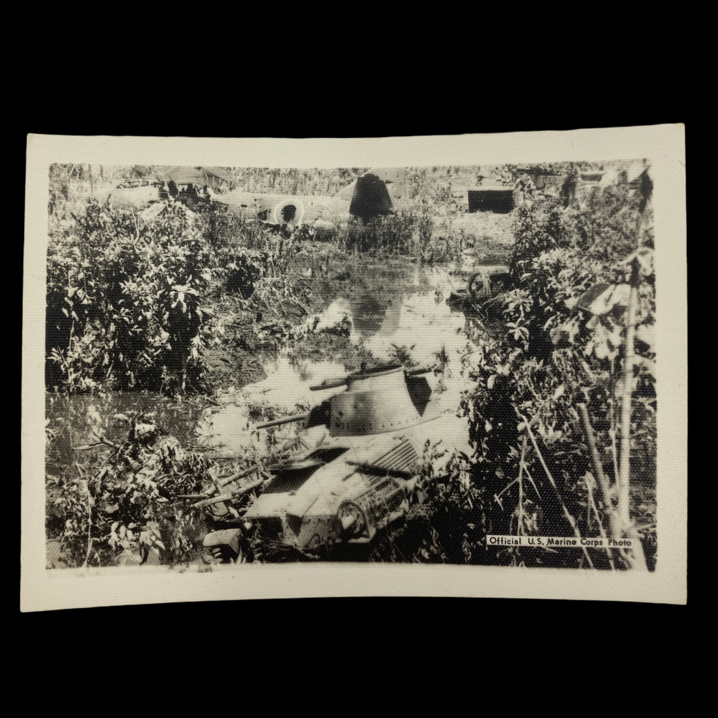 "Destroyed Japanese Tank" - Original World War II Era U.S.M.C. Photograph (FREE SHIPPING)