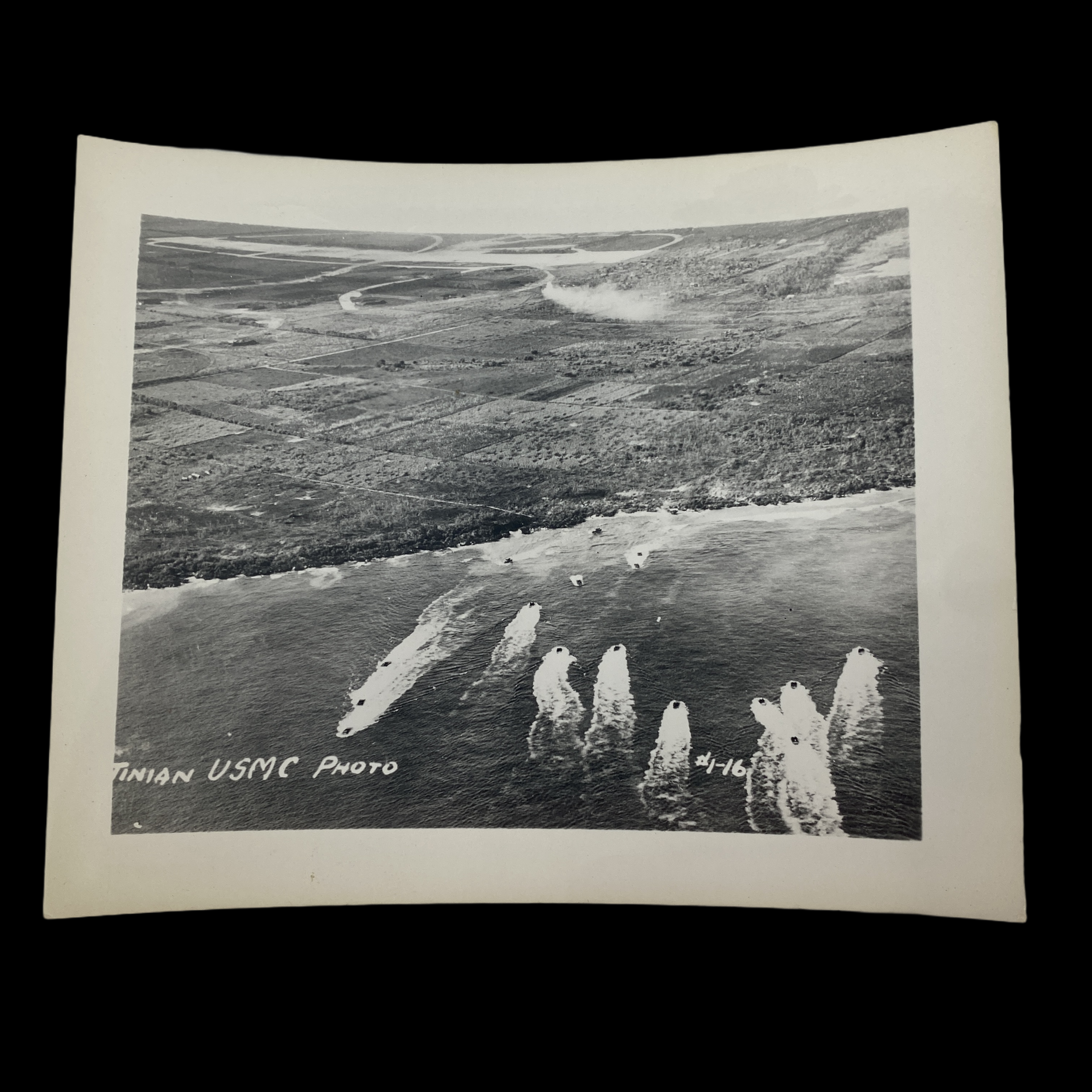 "Tinian Amphibious Landing" - Original World War II Era U.S.M.C. Photograph (FREE SHIPPING)