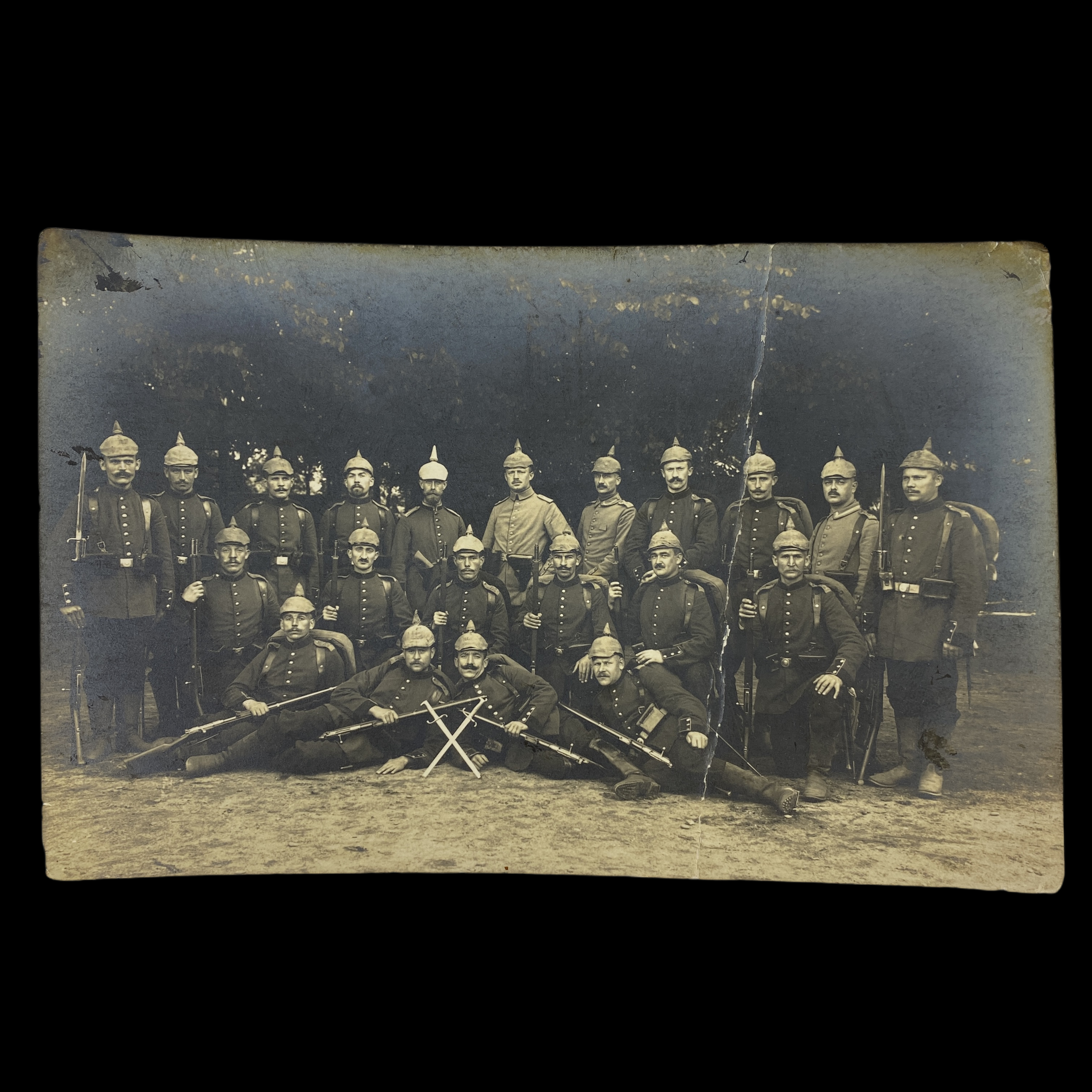 Original German Infantry Regiment Photograph Postcard with Writing 