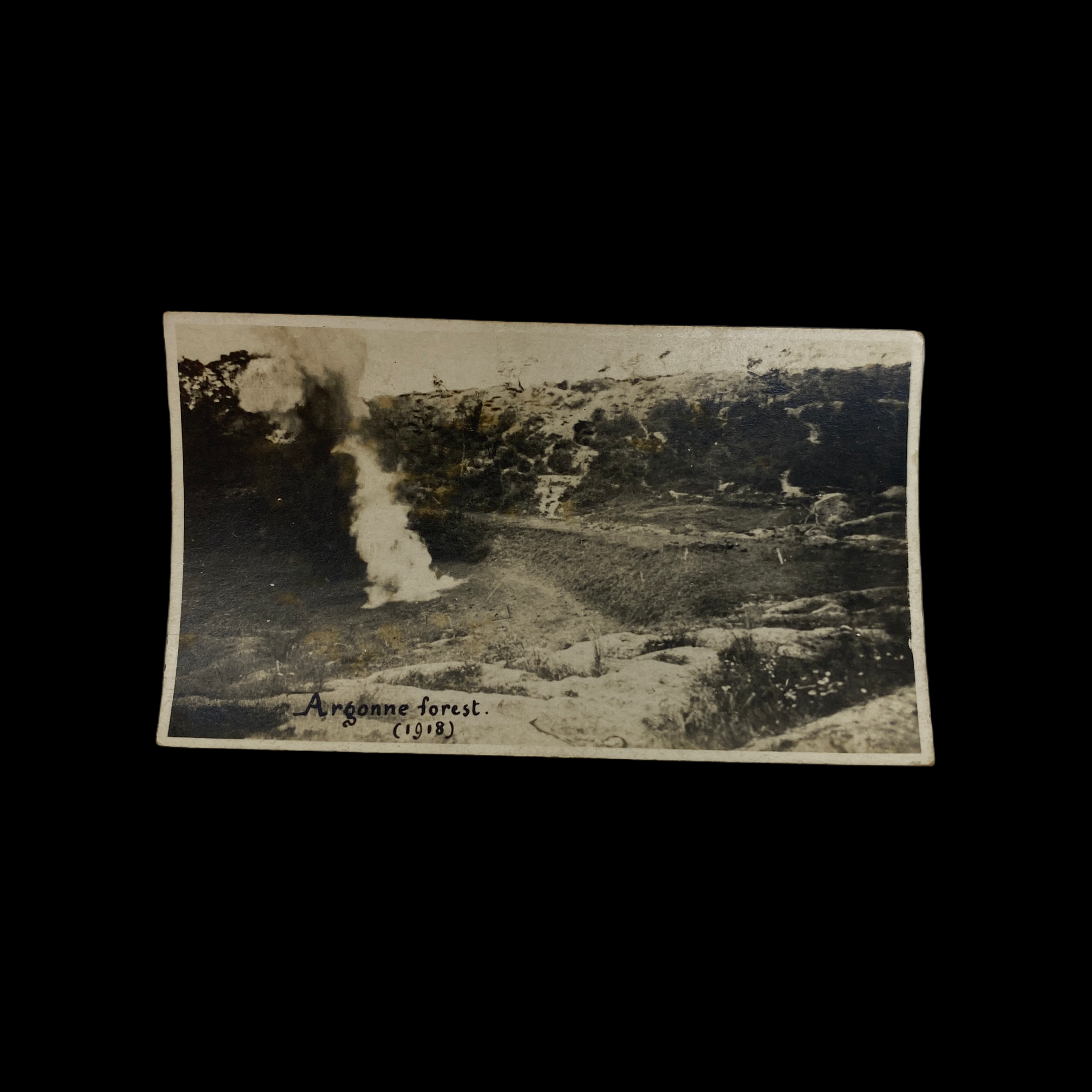 “Argonne Forrest 1918” - A.E.F. Soldier Inscribed - Original WWI Era Battlefield Photograph