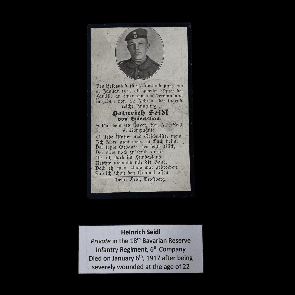 Translated WWI German Soldier's Death Card (Died on January 6th