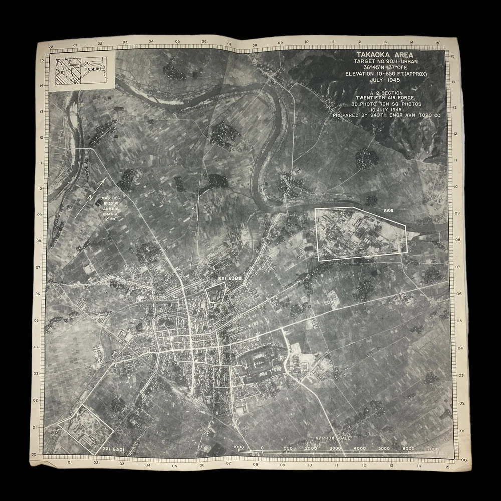 RARE! WWII 1945 B-29 Navigator XXI Bomber Command TAKAOKA JAPAN