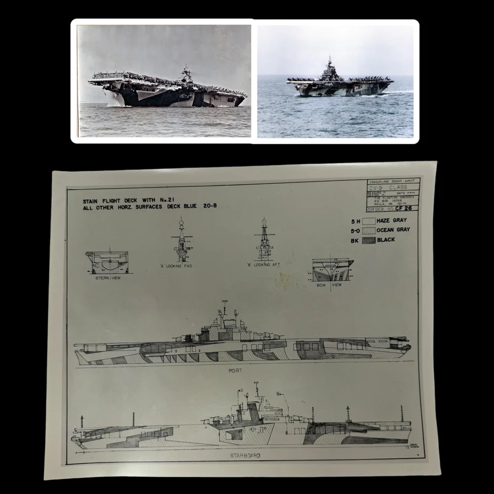 RARE! Original WWII July 1943 USS Essex (CV-9) U.S. Navy