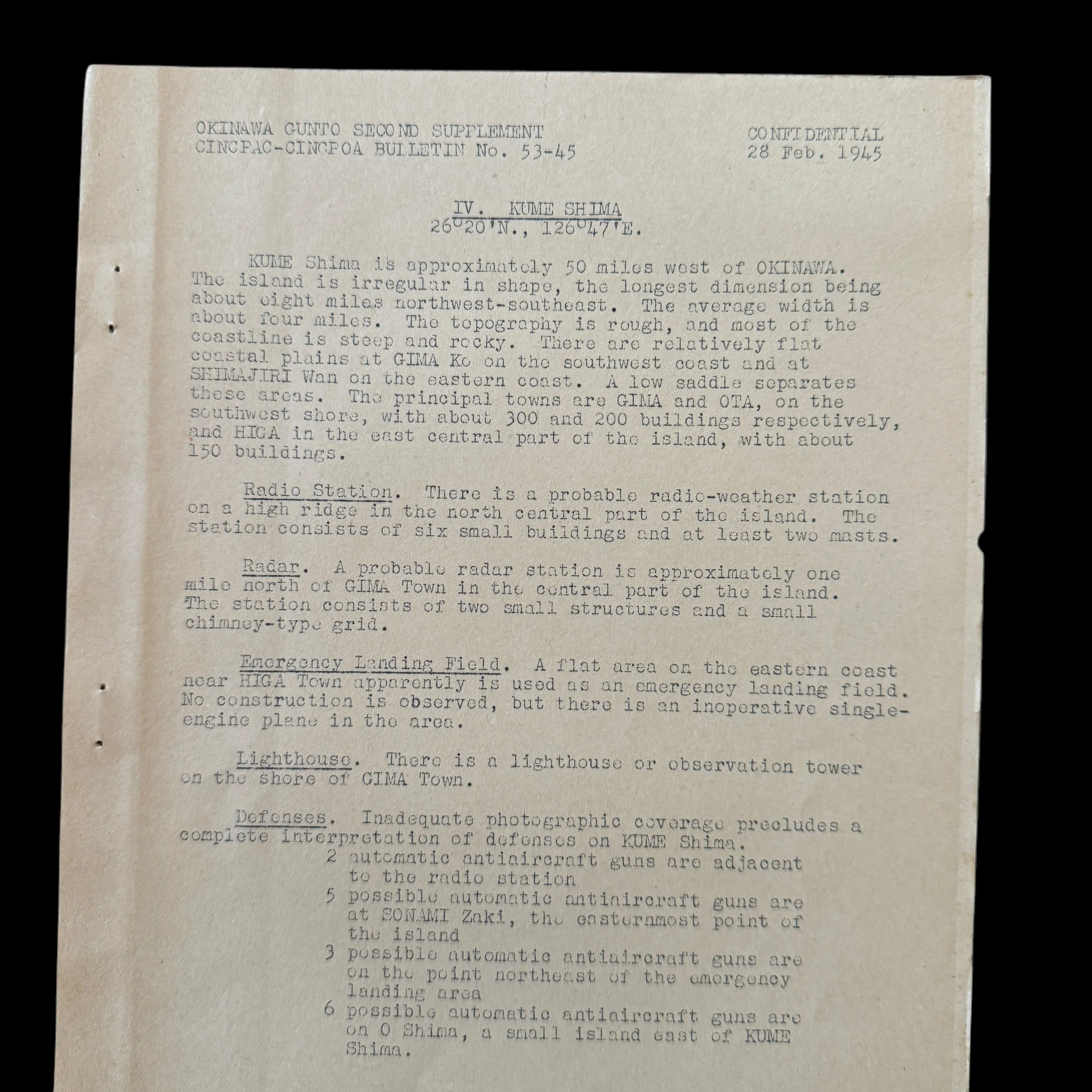 RARE WWII 1945 Original World War II Headquarters Of The Commander In 