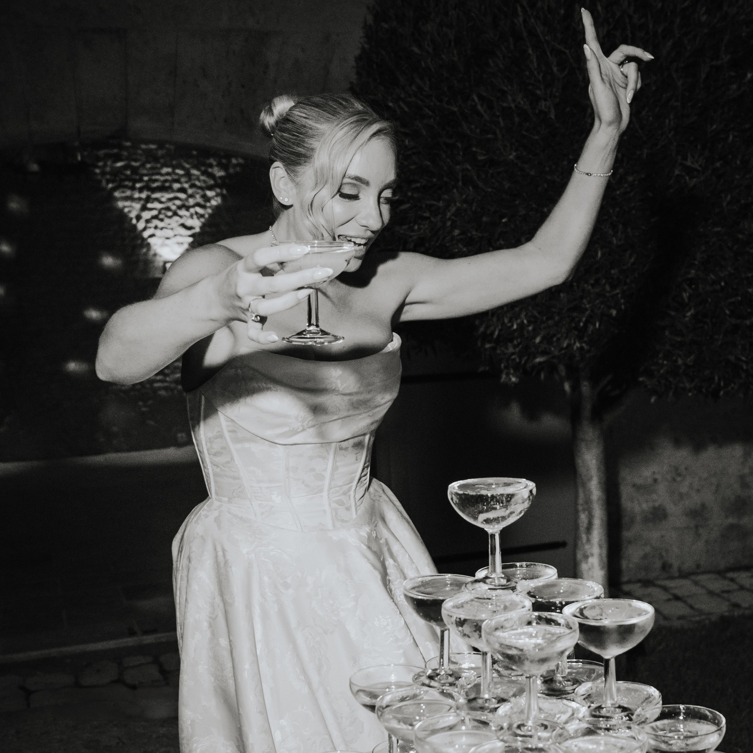 Destination France Wedding Champagne Tower Fun.jpg