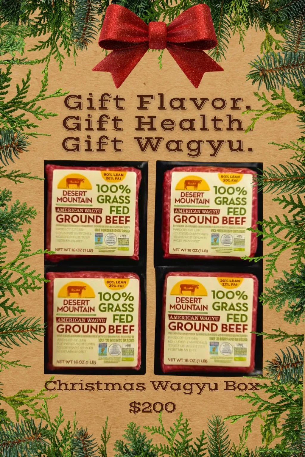🌲Christmas Wagyu Box! 16 POUNDS! 80/20 Wagyu Steakhouse Ground Beef