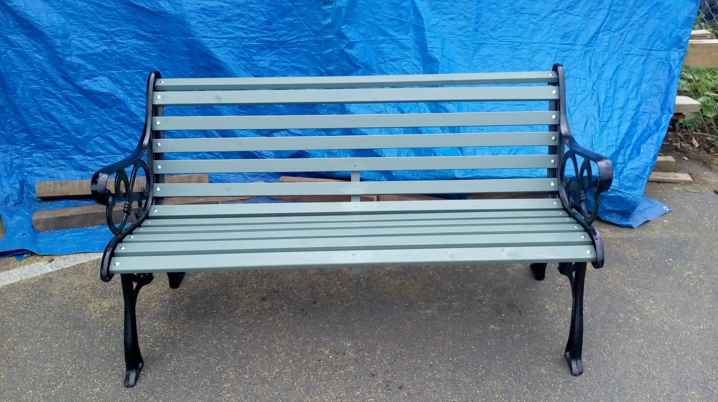 Restored garden bench