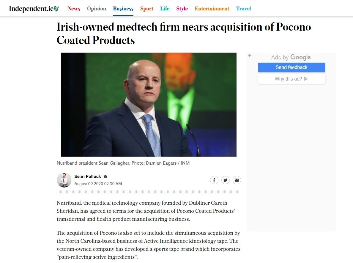"Nutriband on acquisition trail" - Irish Independent