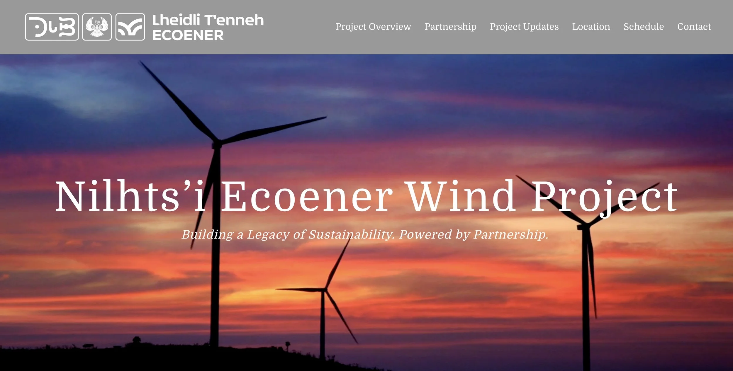 Public facing website for Nilhts'i Ecoener Wind Project