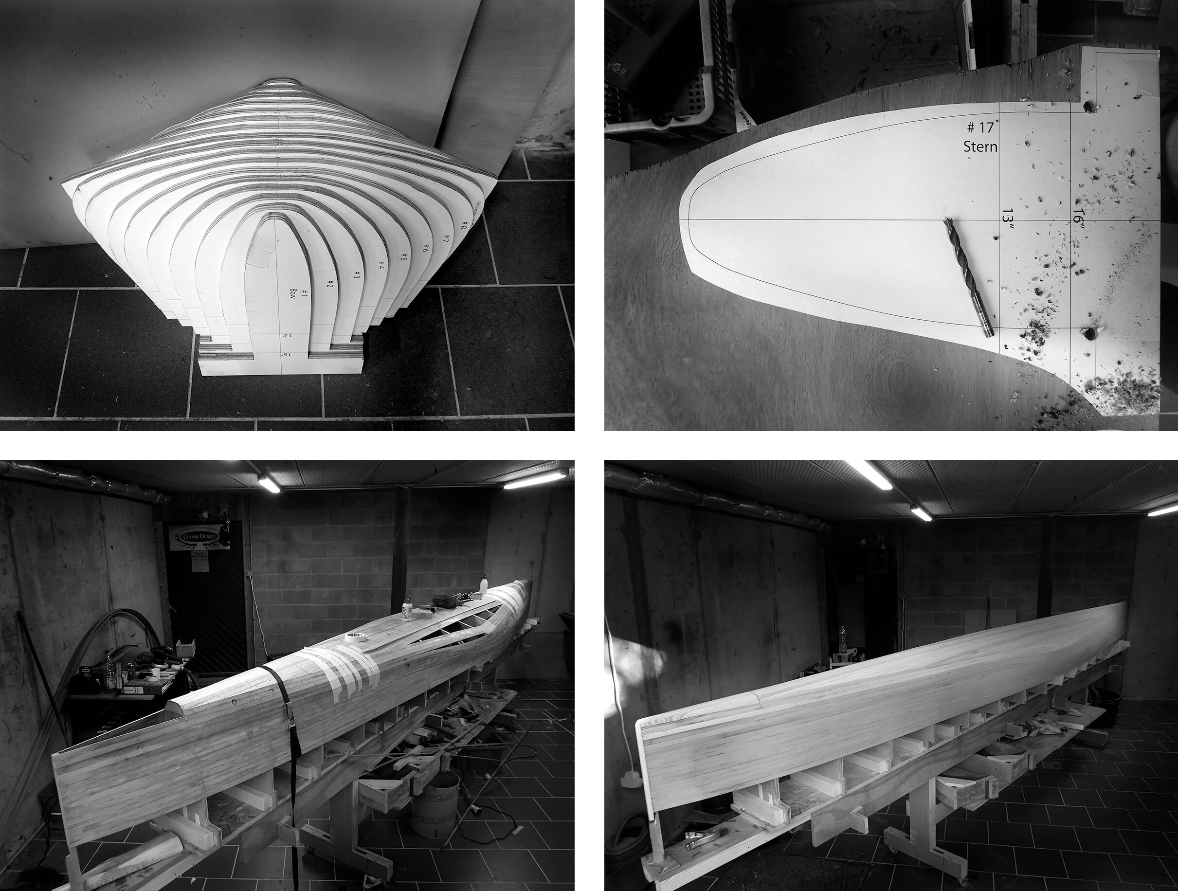  Building of the Hootalinqua wooden canoe in preparation for the Trans-Ned experience (550km) 