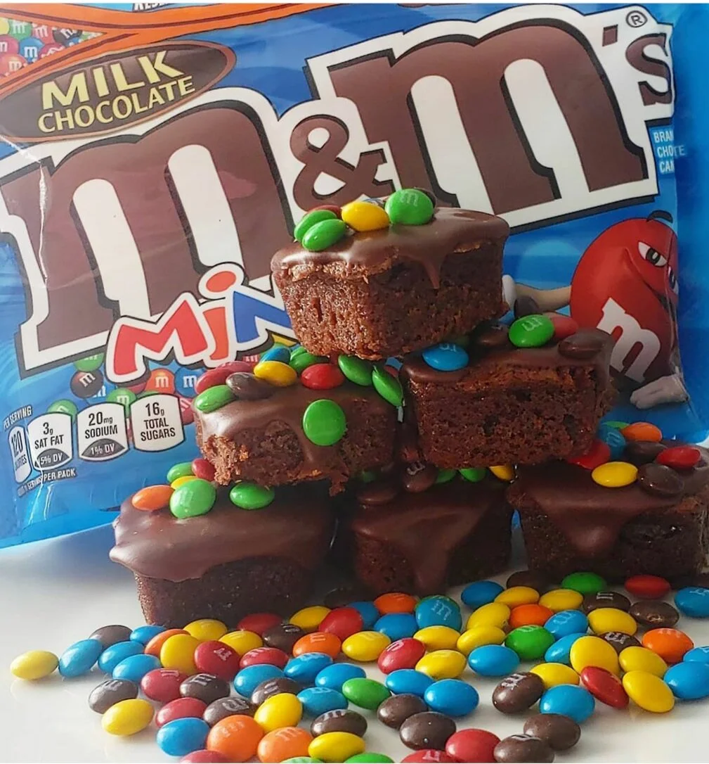 M & M Chocolate Fudge Brownie Minis!