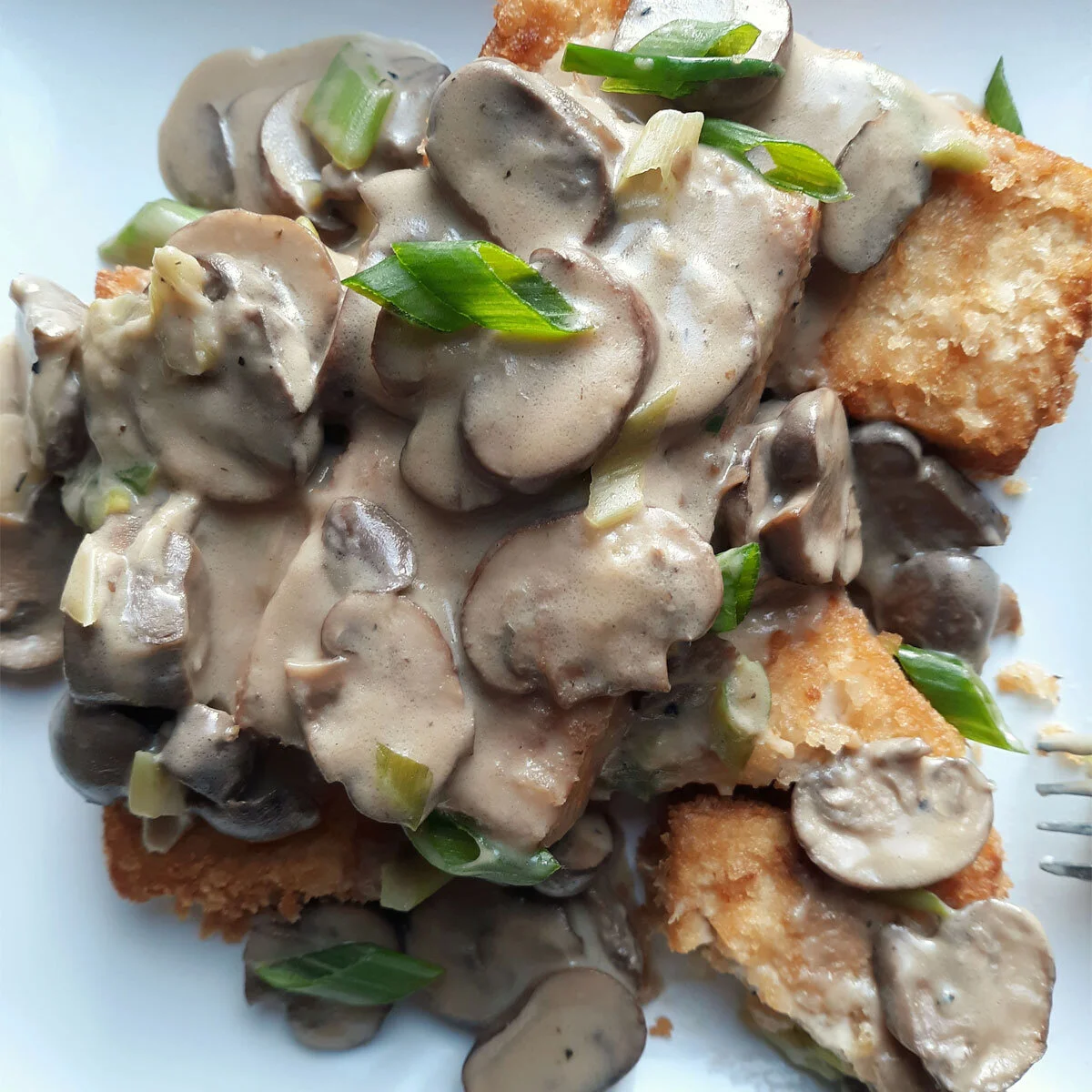 TONKATSU TOFU WITH MUSHROOM RAGÙ