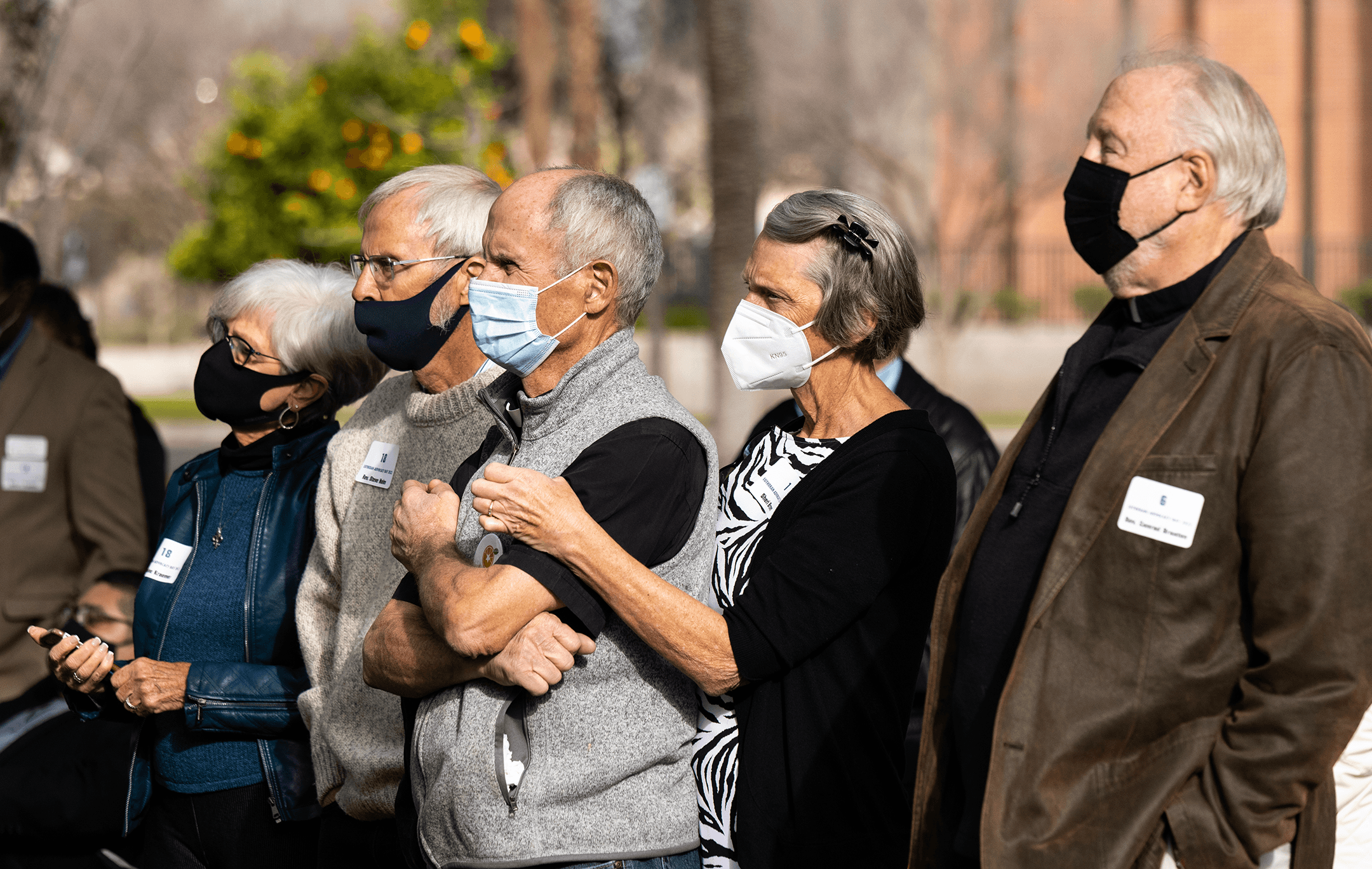  Elaine Kraemer and Rev. Steve Holm of Desert Cross Lutheran in Tempe, Rev. Kirk Anderson, Sheri Brown with Emmanuel Lutheran in Prescott Valley, and Rev. Conrad Braaten with Christ Lutheran in Sedona. 