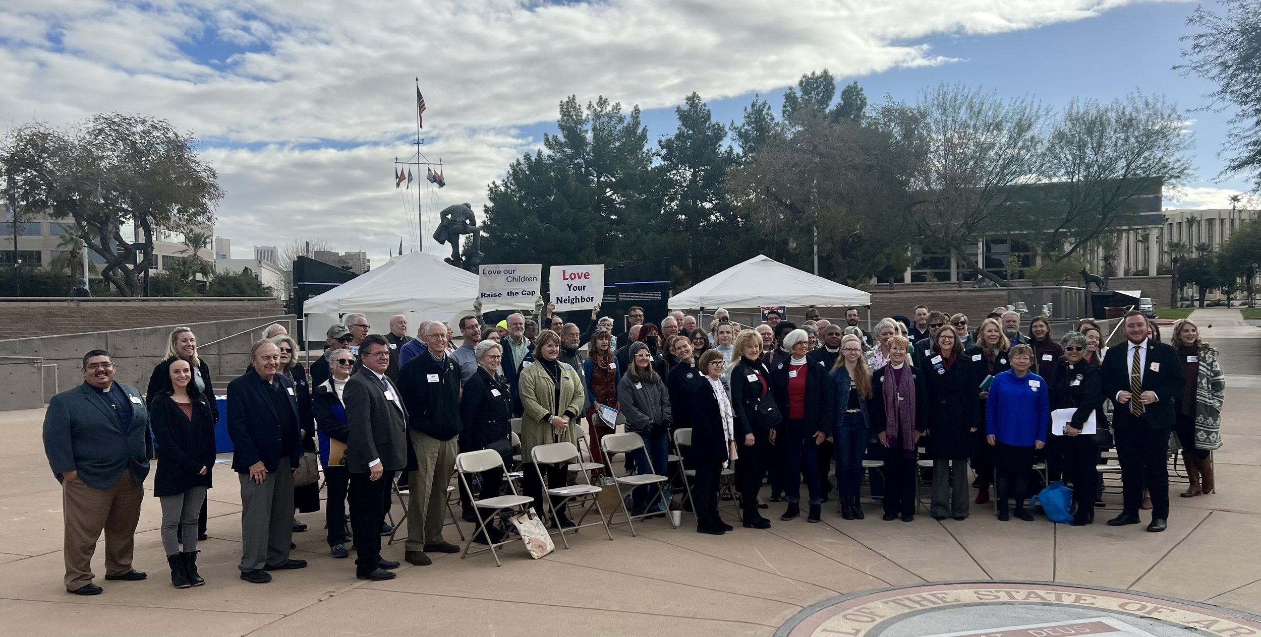  Nearly 100 Lutherans and friends of Lutherans from 23 of Arizona’s 30 districts gathered at the State Capitol for a day of advocacy on January 30, 2023. 