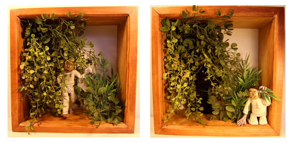 PURSUIT IN THE FOREST I & II / 10”L x 10”W x 4 ¾”D each / 2012