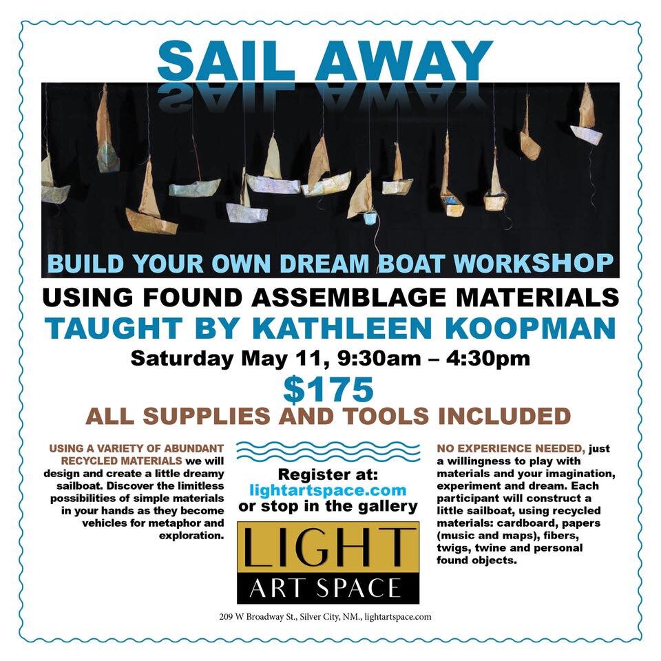What a fun workshop coming up! 
Register now and Sail Away! #silvercityartassociation #newmexicotrue #visitsilvercity #silvercityartsdistrict #SilverCityNewMexico