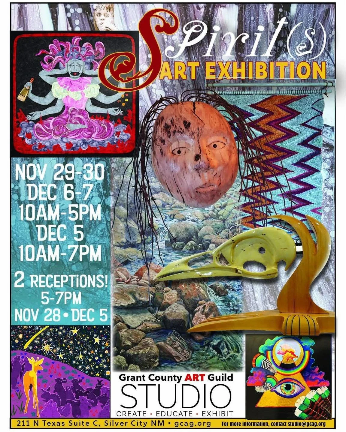 Tonight opening reception for the Spirit Show! Many forms of spirits have been conjured up by local artists!  #silvercityartassociation #silvercitynmart #silvercitynm #visitsilvercity #silvercityartsdistrict #silvercityarts #visitsilvercitynm #Silver