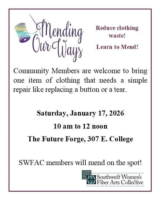 Need help mending? Stop by Future Forge tomorrow!