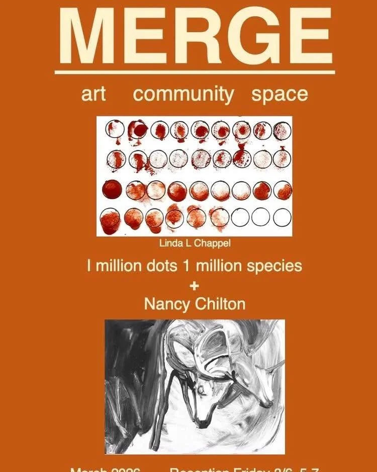 TODAY!! At our newest gallery member!!March 14, we're drawing animals in books at Merge Art. Drop by and join us anytime between 1 &amp; 4 PM. All materials, including old books, will be provided. No experience necessary. I'll demonstrate simple, exp