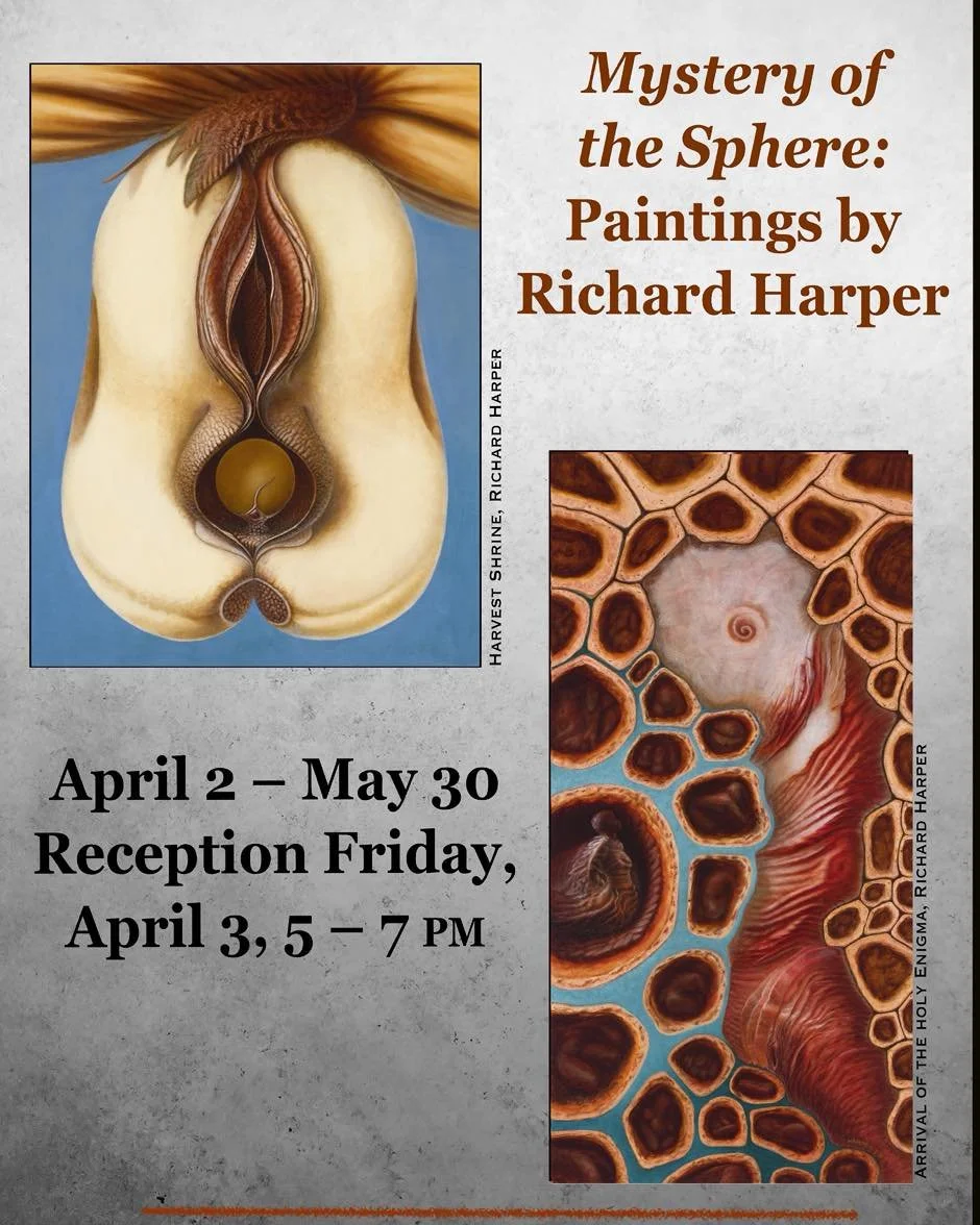 Light Art Space is pleased to present two artist talks in May. On Friday, May 1st, at 5:30 pm, Richard Harper will talk about the work in his exhibition, Mystery of the Sphere. Refreshments will be served during this First Friday at the Galleries eve