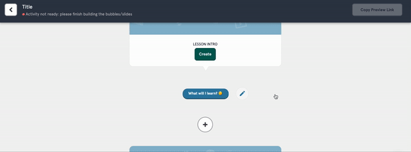 GIF showing editing button copy in a conversational lesson