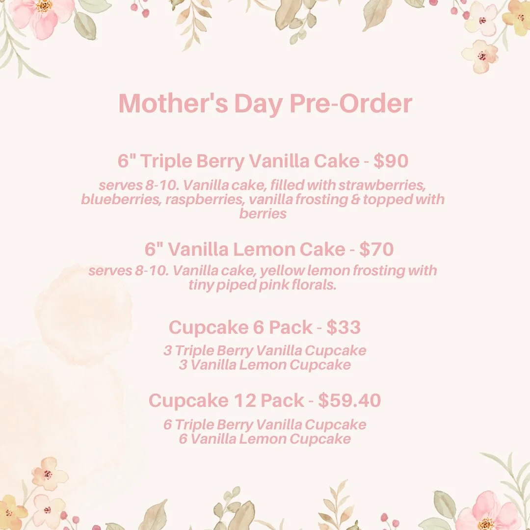 Preorders are now closed. 
Thank you so much 💕
🌼 Our Mother’s Preorder is now available! Preorder 🔗 in bio. Order for pick up Saturday May 10th.
🌼 Preorder ends Wednesday May 7th.
#vegan #glutenfree