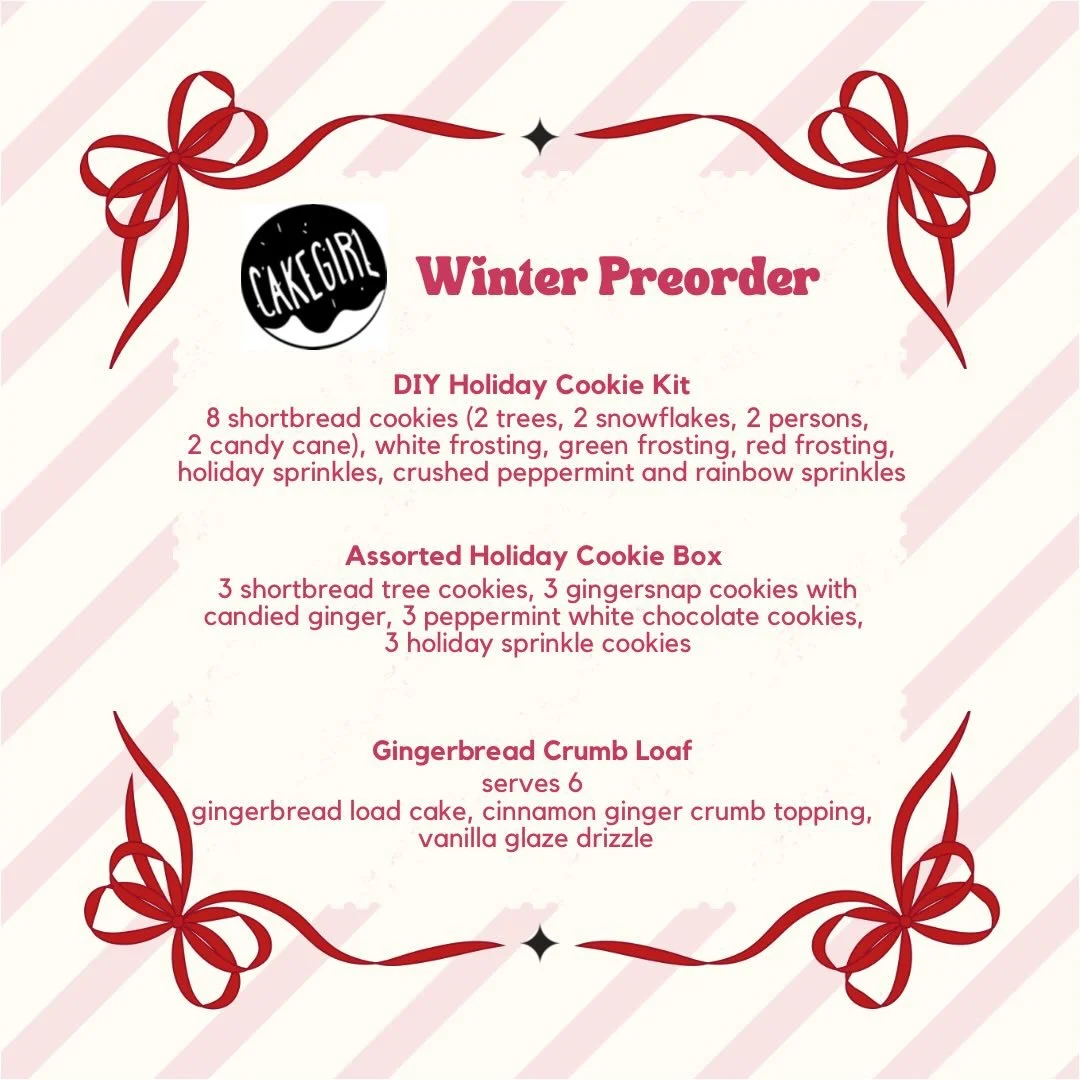 Winter Holiday Preorder is now live.

🎄Preorder Thursday 12/4 until Monday  12/15 @ 9pm through our website 🔗 in bio. 

🎄Pick-Up days: 
Saturday 12/20 11am-5:30pm
Monday 12/22 11am-5:30pm
Tuesday 12/23 11am-5:30pm  Wednesday 11/24 11am-2:30pm

🎄S