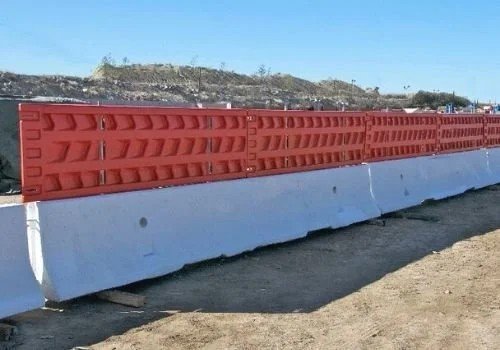 Security barriers for distribution centers near Lancaster, California.