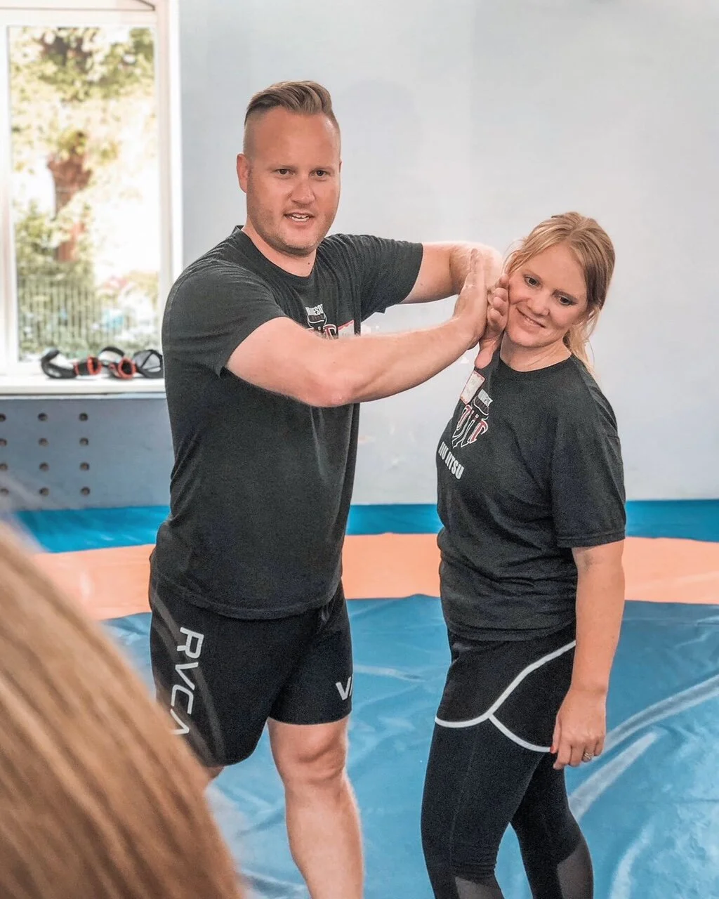 My wife and I teaching a self defense class to the kids at the orphanage.