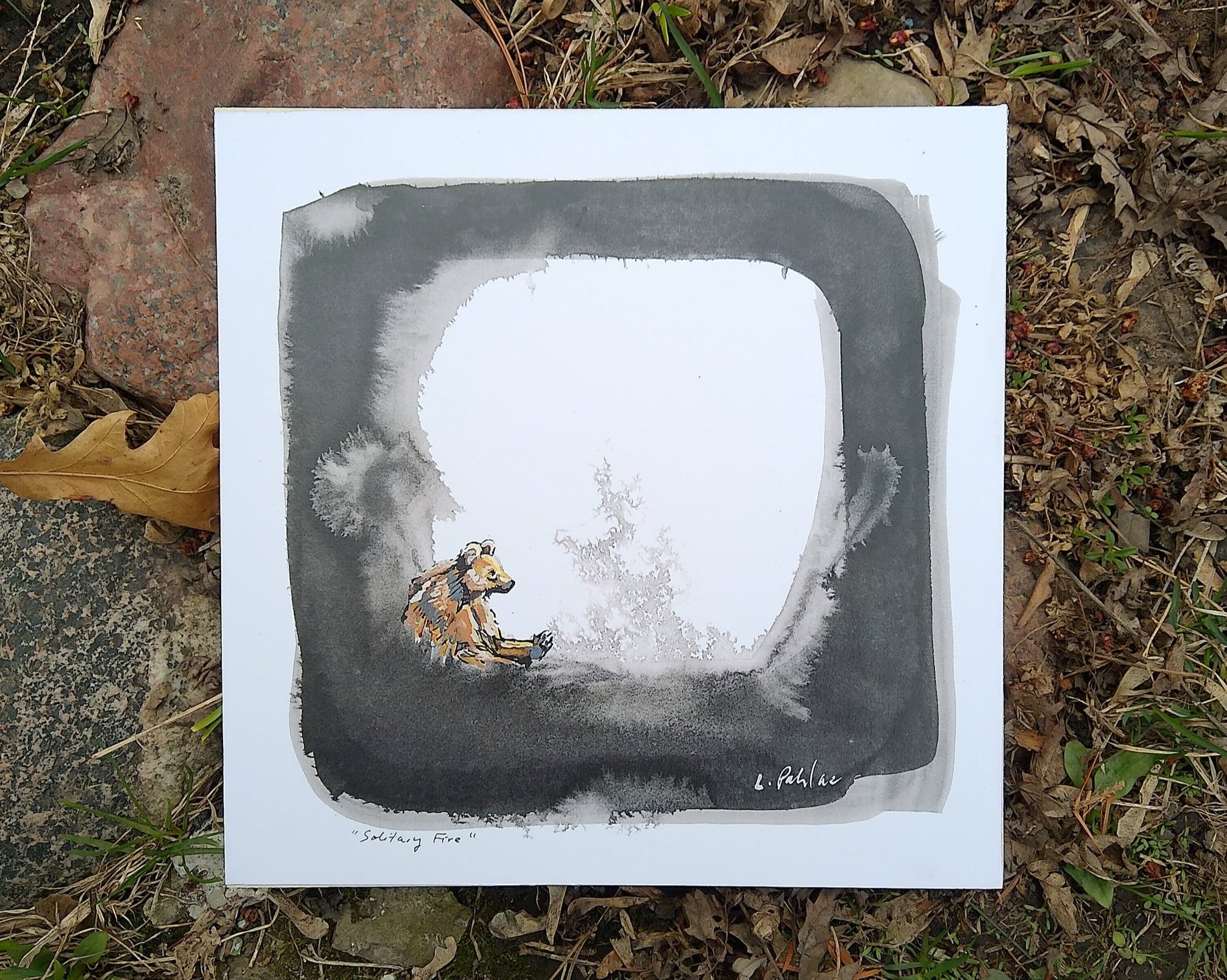 Solitary Fire Print