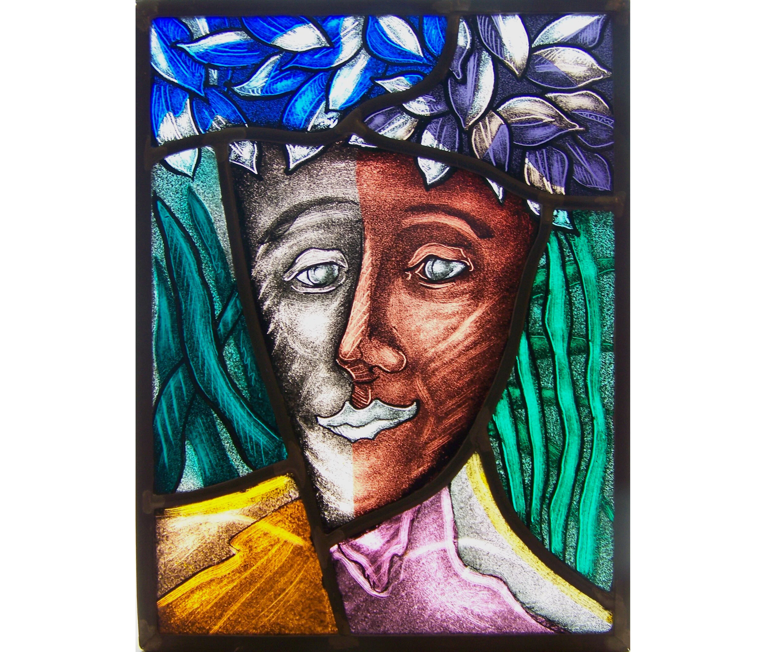 Man with Red and White Face