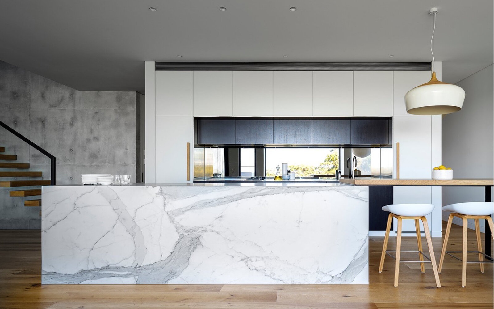 Contemporary Minimalist Kitchen Remodel by Mauro's Interiors Kitchens, Closets, Bath project photo