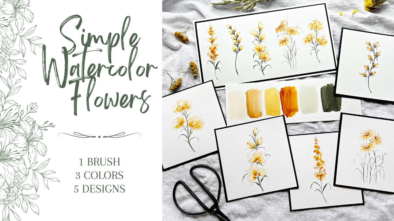 Simple watercolor flowers