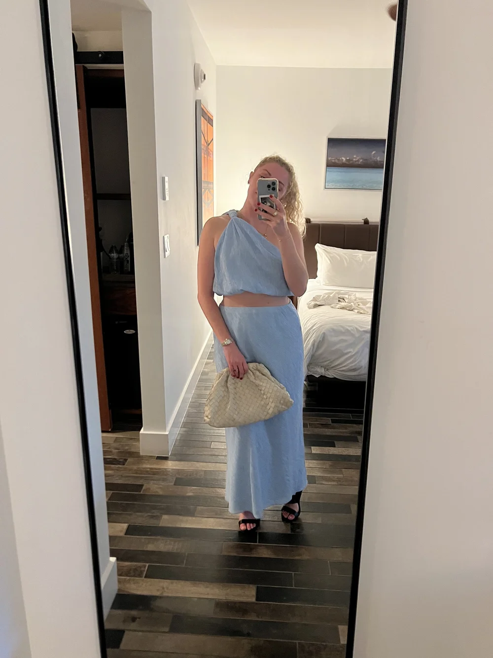 princess polly baby blue dress Issy Rouched One Shoulder Maxi Dress in Blue – Coco & Lola