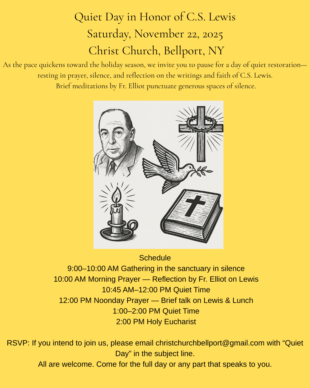 Saturday, November 22, 9 am-3 pm C.S. Lewis Quiet Day