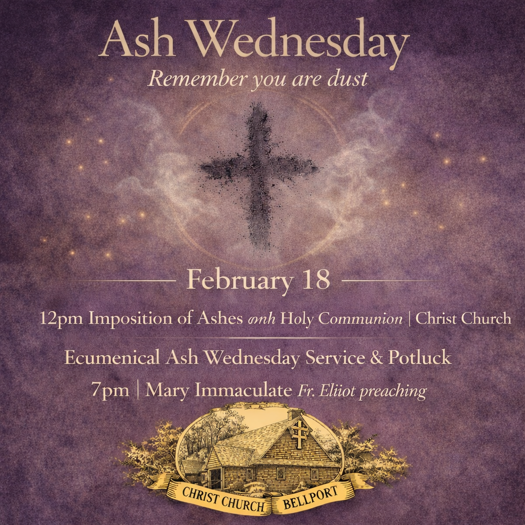 Ash Wednesday, February 18, 12 noon