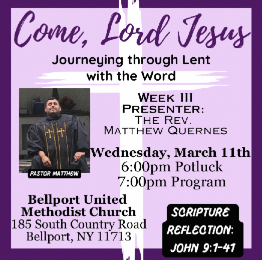 Wednesday, March 11, 6-8pm Ecumenical Lenten Study, Week 3