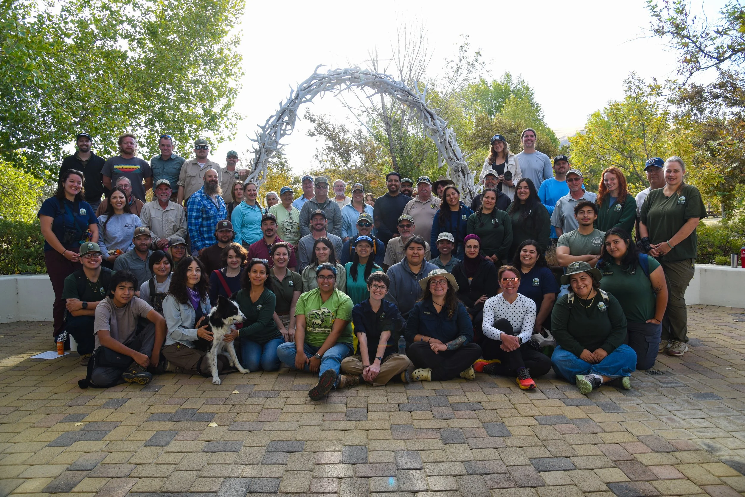 Volunteers take a group photo before they head out across Wind Wolves Preserve at the annual Tule Elk Count in September 2025.