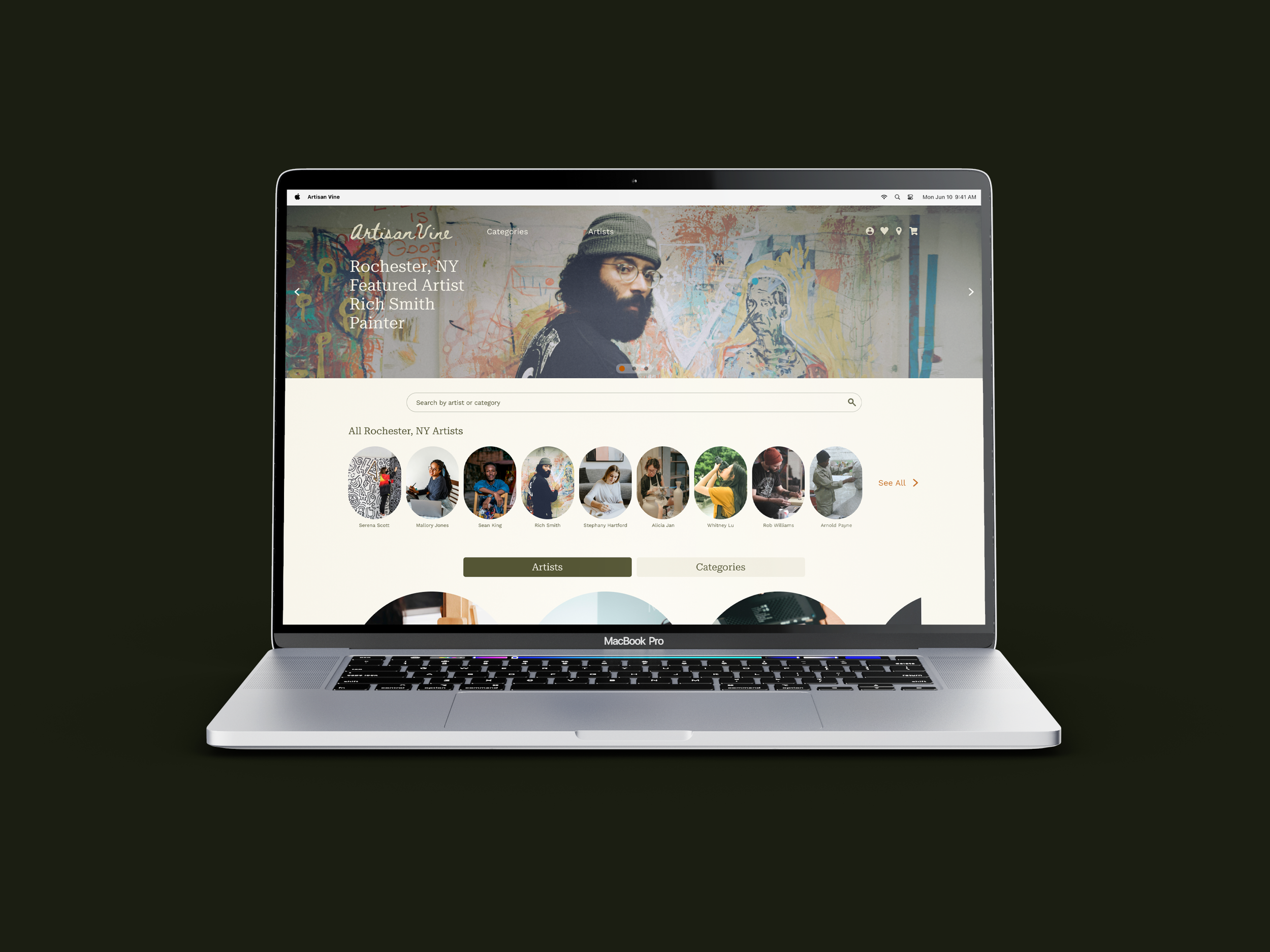 Web size "Shop" pathway screen.