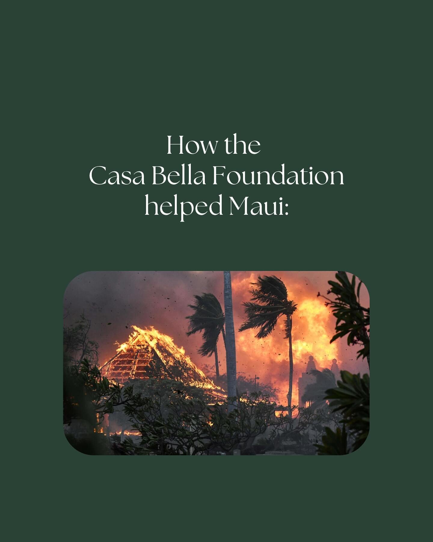 Casa Bella Foundation Stands with Maui Families During Wildfires

In the midst of the devastating Maui wildfires, the Casa Bella Foundation stepped up to provide critical assistance to families facing unimaginable challenges.

One such family was the