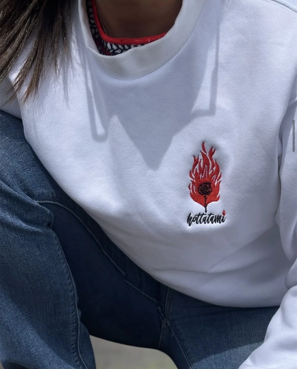 Sudadera bordada "rosa"