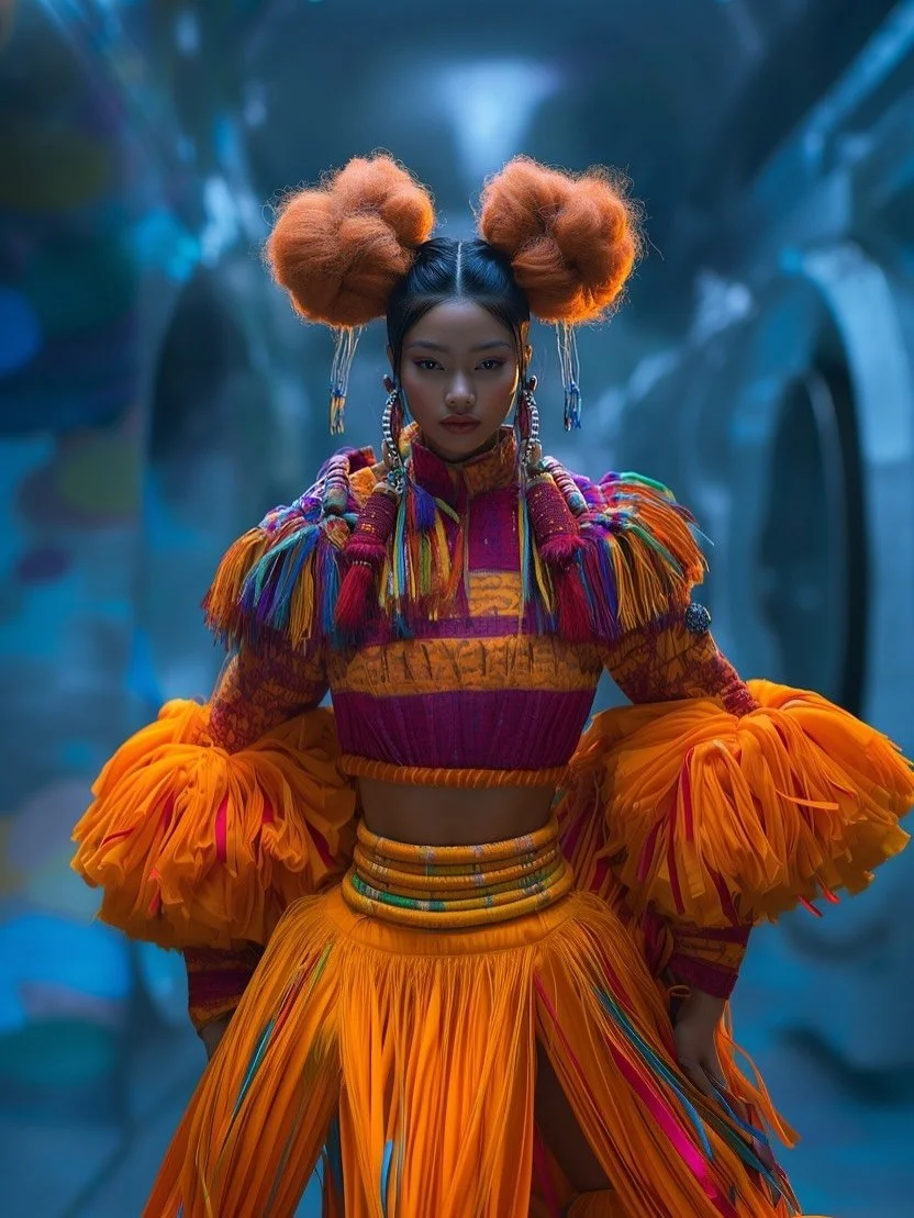 Run Lola Run meets Hopi style &mdash; native futurism x sportswear.

#AIart #digitalart #artoftheday #creativeart #artwork #instaart #artistic #modernart #contemporaryart #visualart #aiartist #aesthetic #designinspiration #artlife #painting #futurear