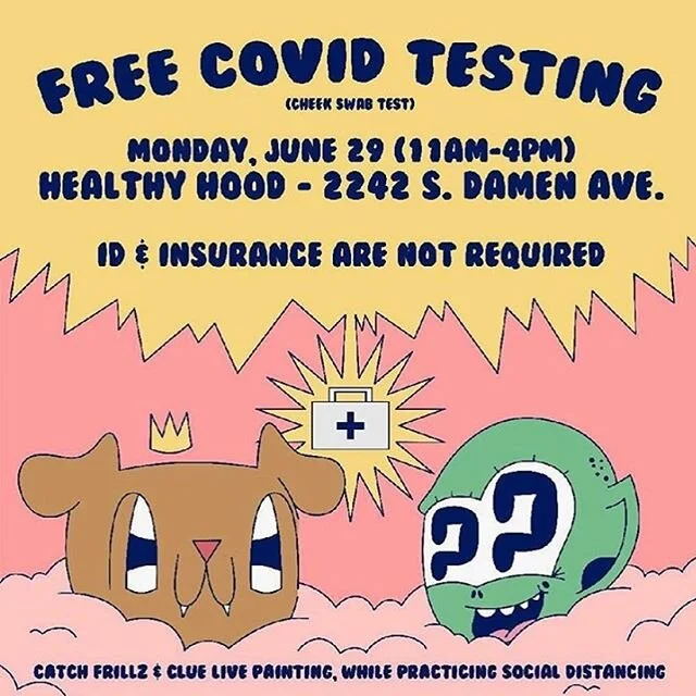 FREE COVID TESTS at 2242 S. Damen Ave, Chicago, IL 60608! We will be there signing people up for the Census! Thanks to @wegotuschicago @healthyhoodchi @coreresponse @_frillz @clue.chicago and @charlie_glitch will be DJing!!! #freecovidtestchicago #covidtestchicago #pilsen #chicago #pilsenchicago #chicagocommunity #charlieglitch #wegotuschicago #theyardillinois