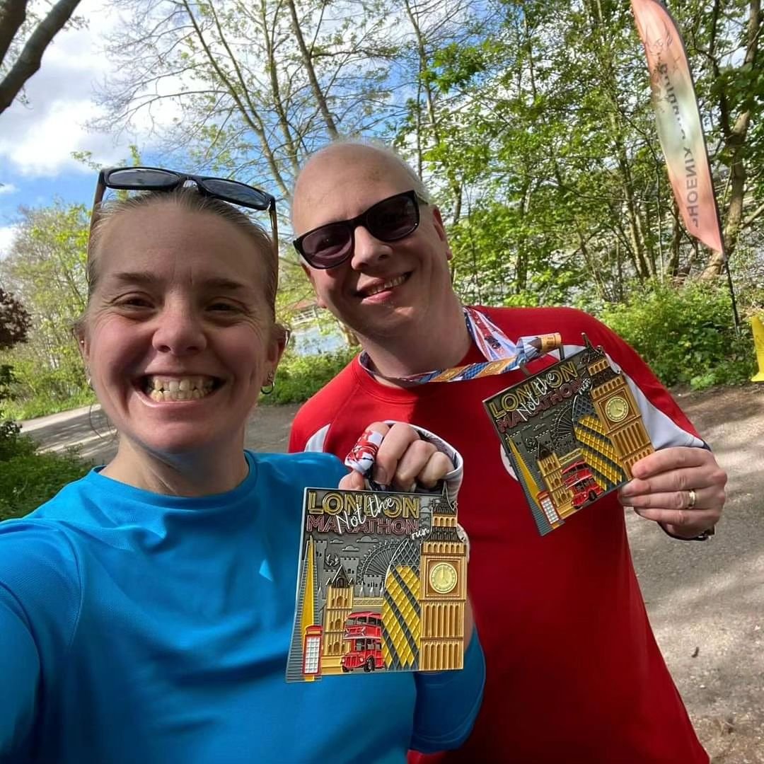 Chrissie Thomas&nbsp;and&nbsp;Marc Hagland&nbsp;completed&nbsp;Not the London Marathon half marathon with @phoenixrunninguk ,&nbsp;with a brilliant time of 2:40:08. Well done team, that enormous medal (!!) is well earned.