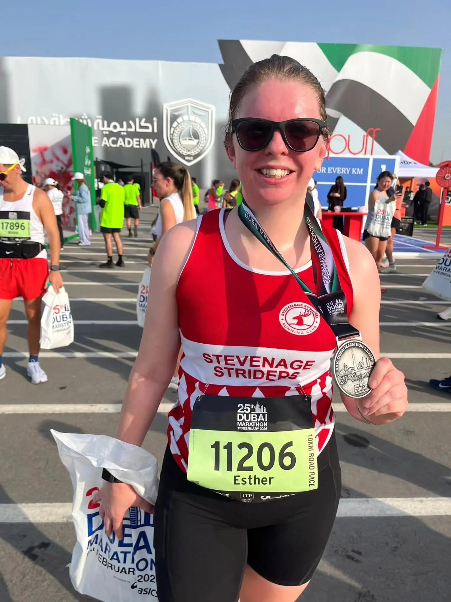Head Coach Esther was part of the 25th Dubai Marathon and 10k festivities and completed her 10k in 58:37 saying she always tries to find a race when travelling, so couldn&rsquo;t miss the opportunity to enter this one. 

"A pancake flat out and 